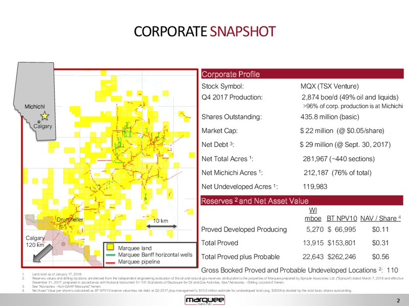 March 2018 Corporate Presentation – Marquee Energy Ltd. – slide 2