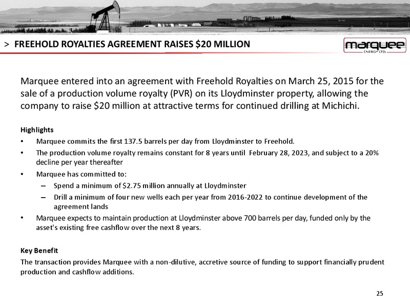 May 2015 Annual General Meeting – Marquee Energy Ltd. – slide 24