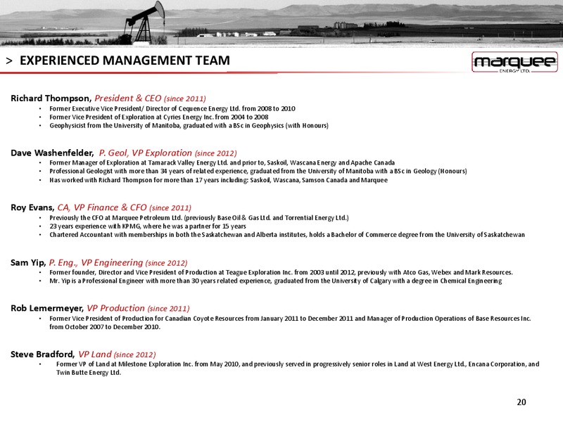 EPAC INVESTOR SHOWCASE – Marquee Energy Ltd. – slide 19