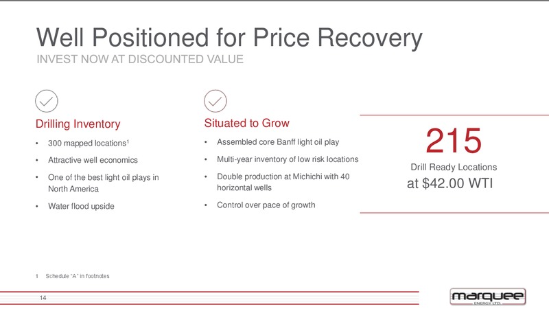 June 2016 Corporate Presentation – Marquee Energy Ltd. – slide 13