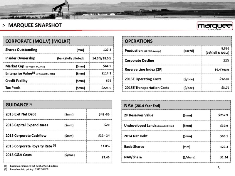 EnerCom The Oil and Gas Conference 2015 – Marquee Energy Ltd. – slide 2