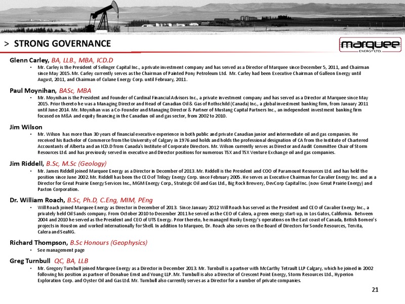 EnerCom The Oil and Gas Conference 2015 – Marquee Energy Ltd. – slide 20