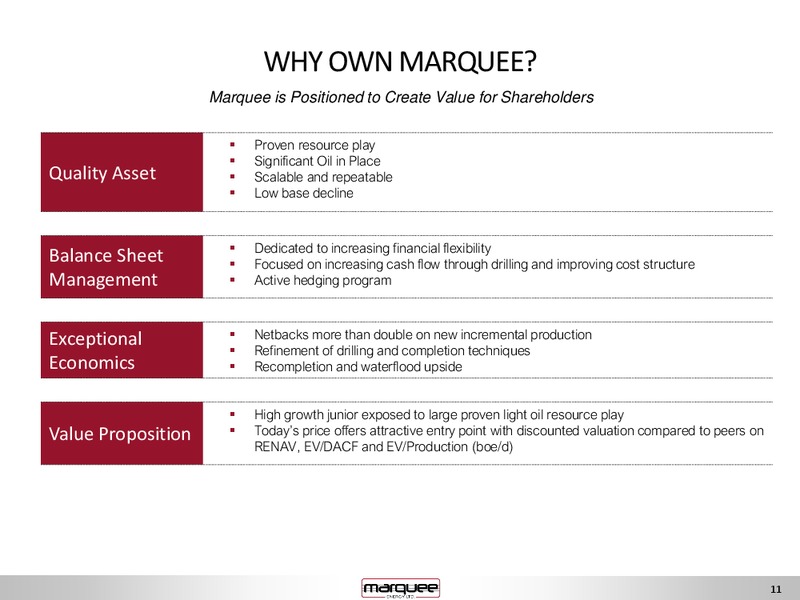 September 2017 Investor Presentation – Marquee Energy Ltd. – slide 11