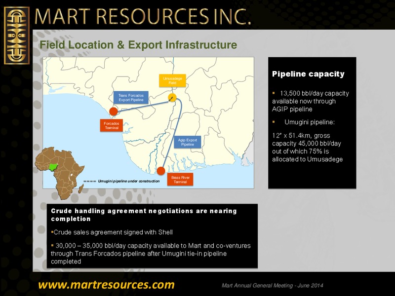 Annual General Meeting – Mart Resources Inc – slide 12