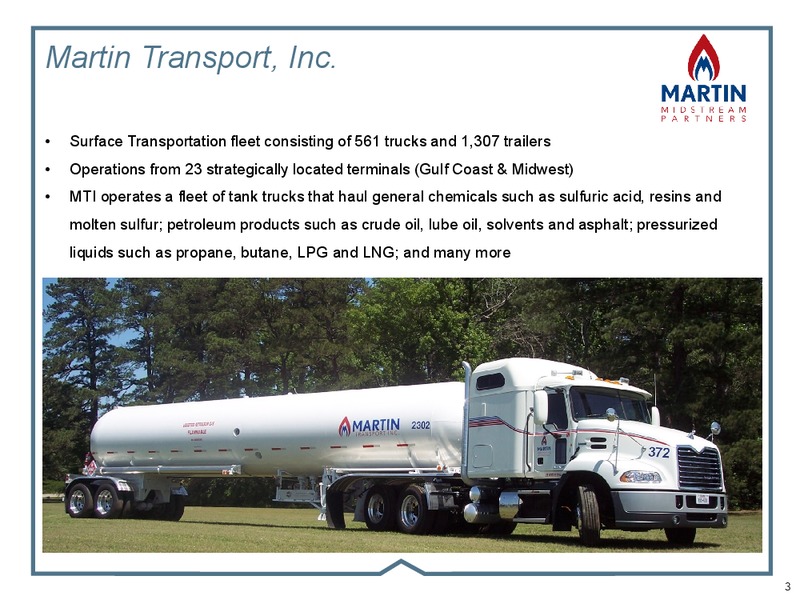 October 2018 Acquisition of Martin Transport – Martin Midstream Partners Lp – slide 3