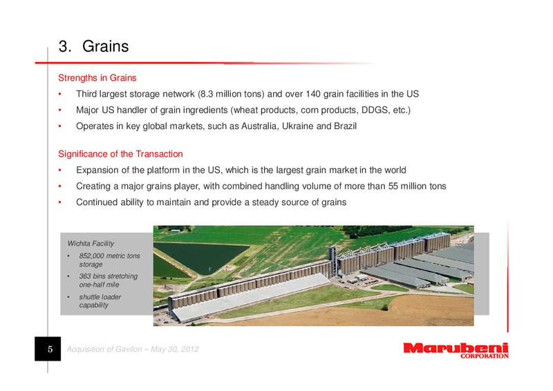 Acquisition of Gavilon – Marubeni Corporation – slide 5