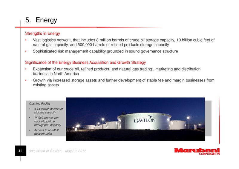 Acquisition of Gavilon – Marubeni Corporation – slide 11