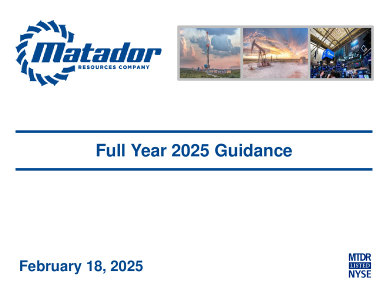 Q4 2024 Investor Presentation – Matador Resources Company – slide 38