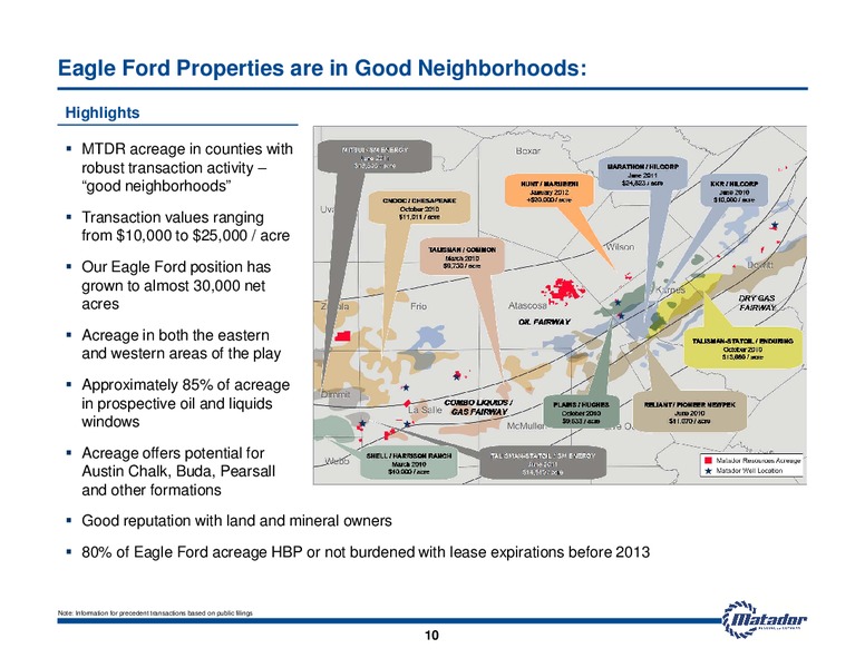 May 2012 Investor Presentation – Matador Resources Company – slide 10