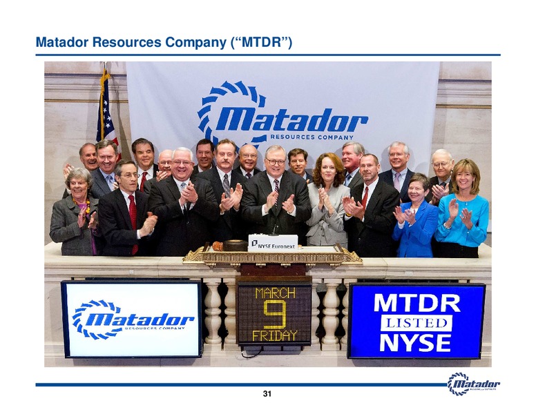May 2012 Investor Presentation – Matador Resources Company – slide 31