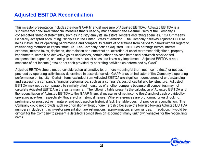 DUG Permian Conference – Matador Resources Company – slide 21
