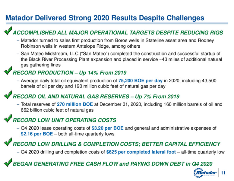 2021 Annual Meeting of Shareholders – Matador Resources Company – slide 10