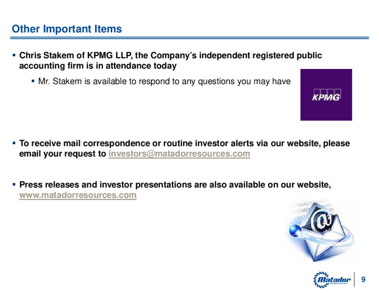 Annual Meeting of Shareholders   June 2022 – Matador Resources Company – slide 8