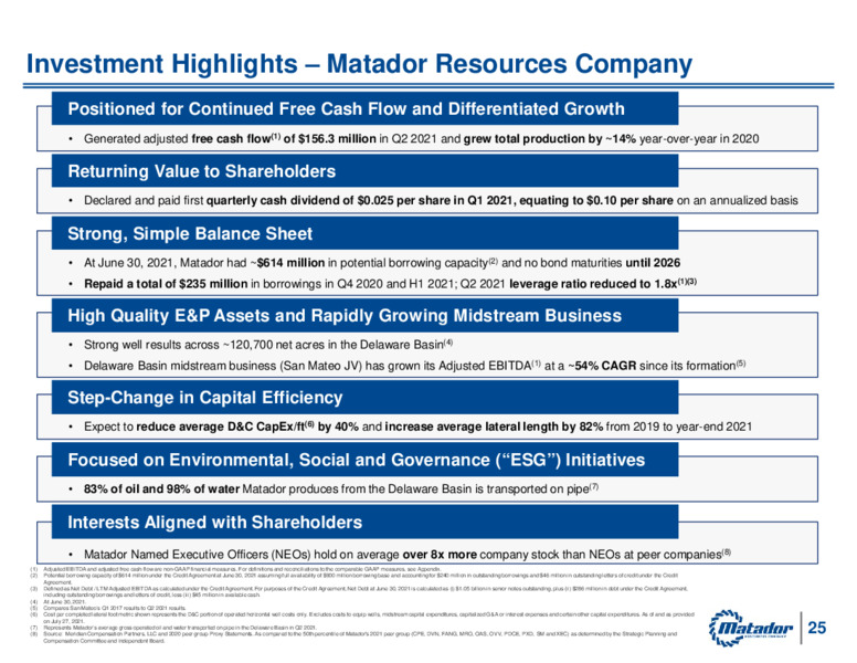 2Q 2021 Earnings Presentation – Matador Resources Company – slide 24