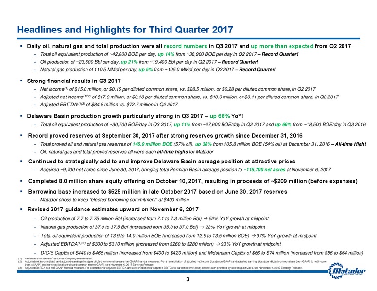 Q3 2017 Presentation – Matador Resources Company – slide 2
