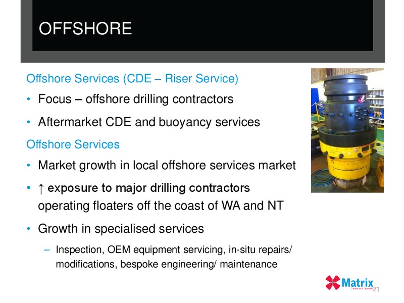 FULL YEAR 2014 RESULT – Matrix Composites & Engineering Limited – slide 20