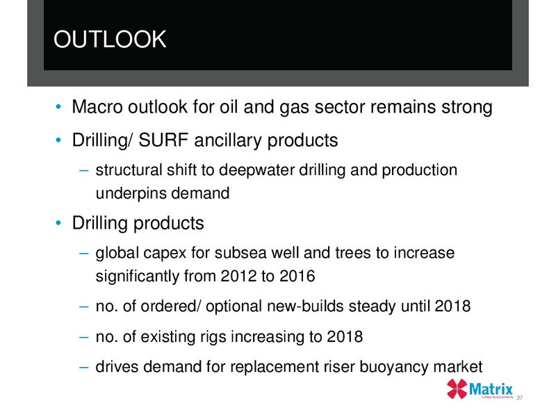 2012 FULL YEAR RESULTS – Matrix Composites & Engineering Limited – slide 26