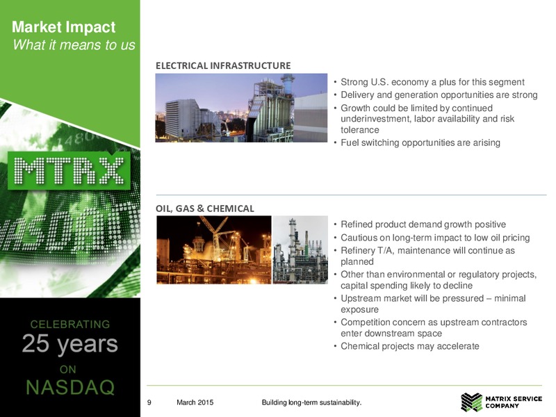 Q2 2015 EARNINGS CALL – Matrix Service Company – slide 8