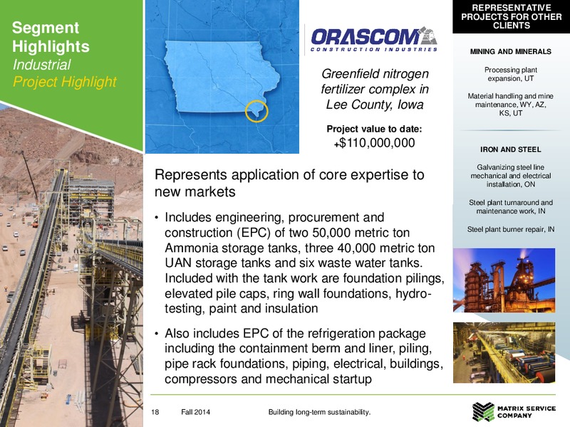 Q3 Fiscal Year 2015 Earnings Call – Matrix Service Company – slide 17