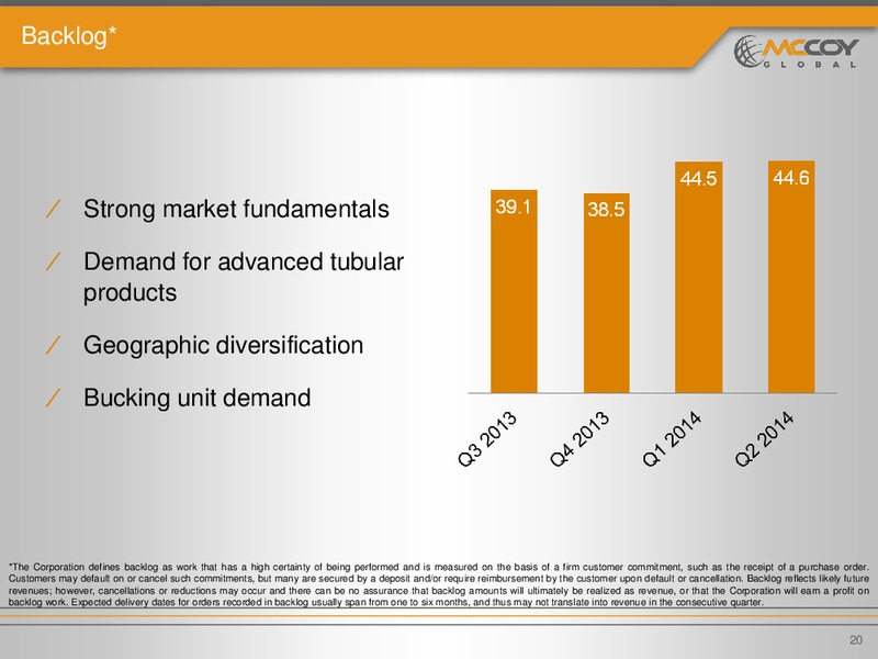 Investor Presentation – Mccoy Global – slide 19