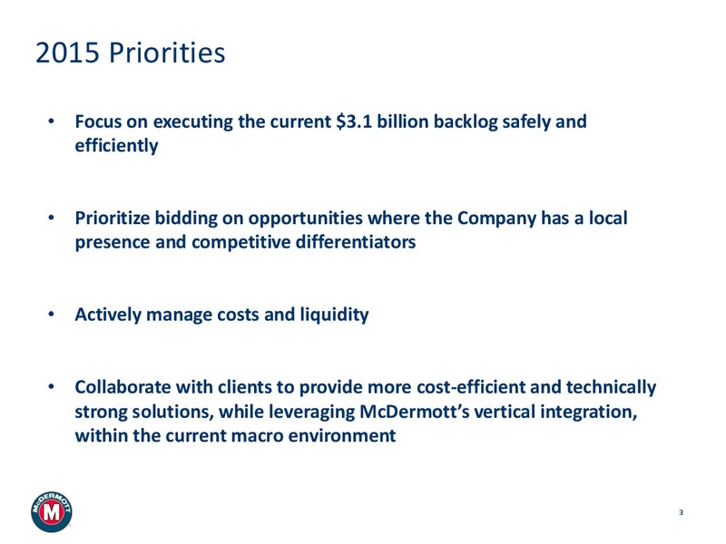 Q2 2015 Earnings Call – Mcdermott International – slide 2