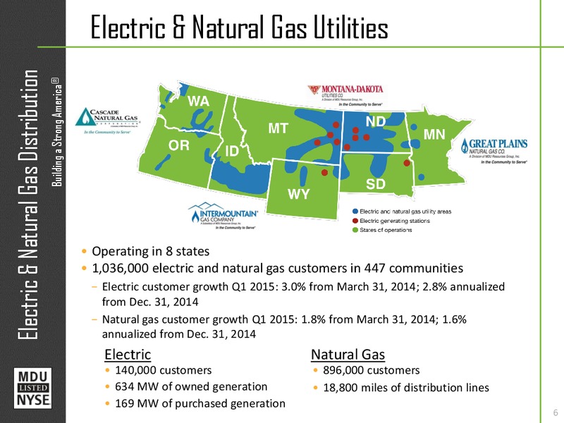 JUNE 2015 INVESTOR PRESENTATION – MDU Resources Group Inc. – slide 5