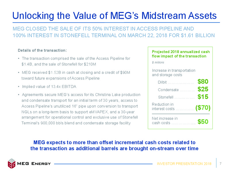 1Q 2018 Earnings Presentation – Meg Energy – slide 4