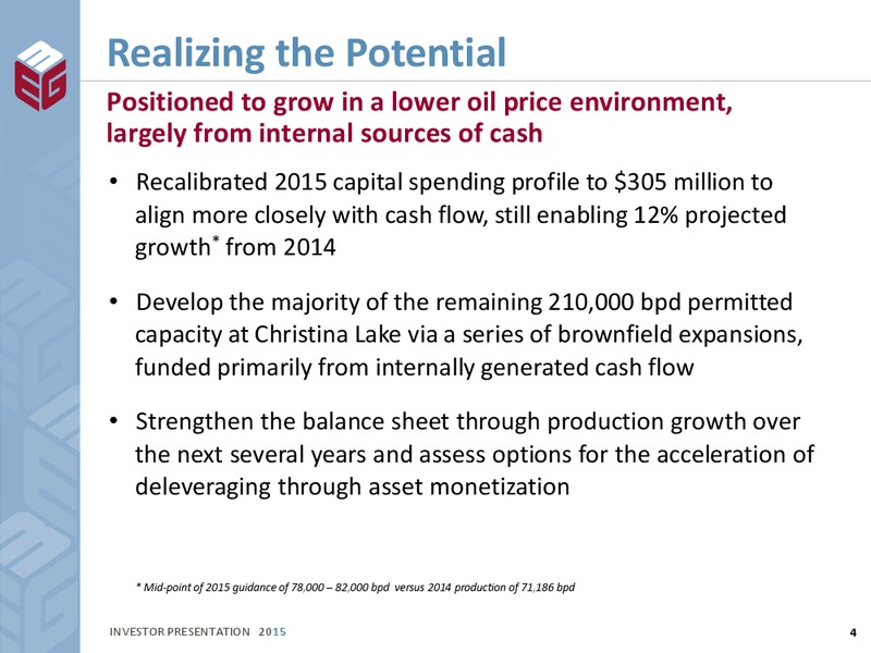 August 2015 Investor Presentation – Meg Energy – slide 2