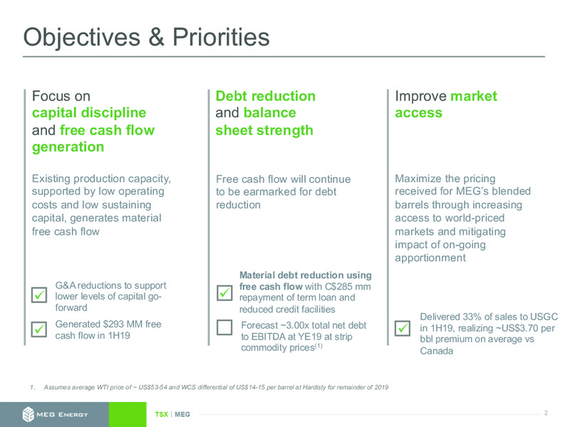 September 2019 Investor Presentation – Meg Energy – slide 2