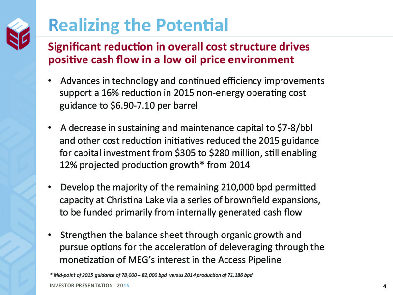 November 2015 Investor Presentation – Meg Energy – slide 2