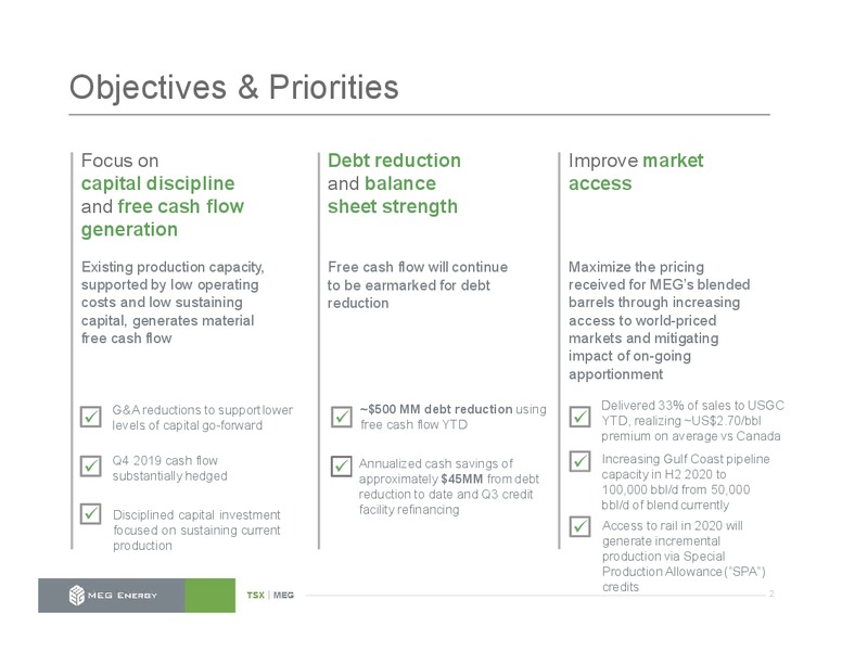 December 2019 Investor Presentation – Meg Energy – slide 2