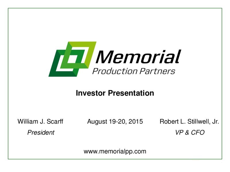 August 2015 Investor Presentation – Memorial Production Partners Lp – slide 1