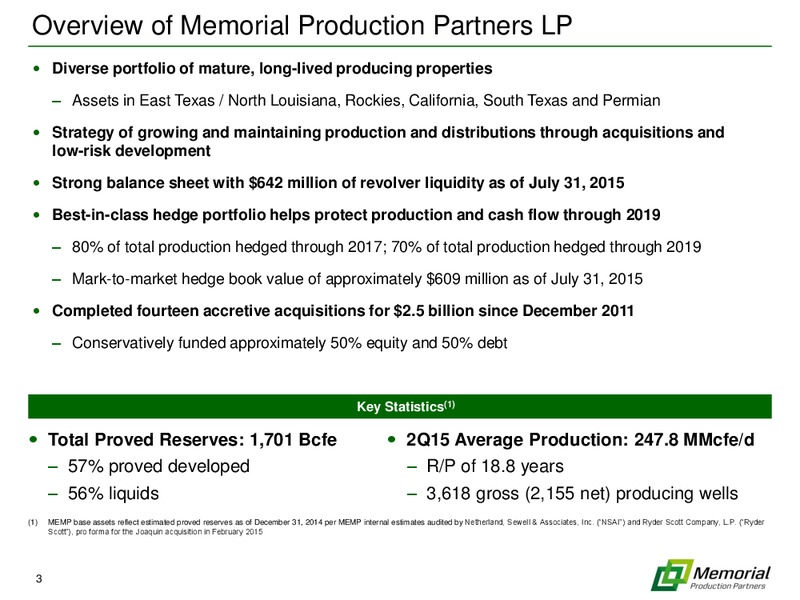IPAA OGIS Conference – Memorial Production Partners Lp – slide 2