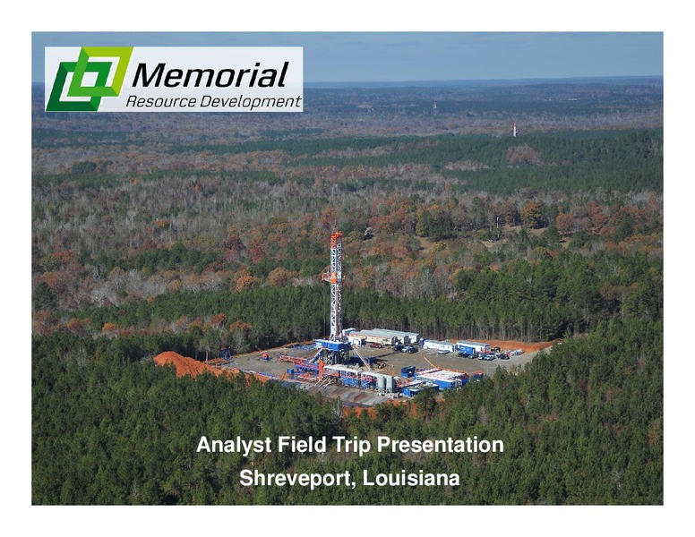 MARCH 2015 INVESTOR PRESENTATION – Memorial Resource Development Corp. – slide 1