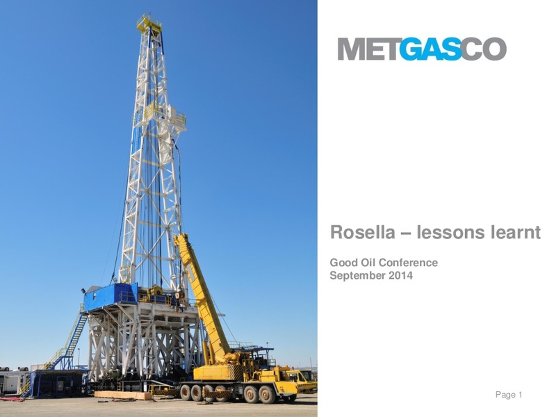 GOOD OIL CONFERENCE – Metgasco – slide 1
