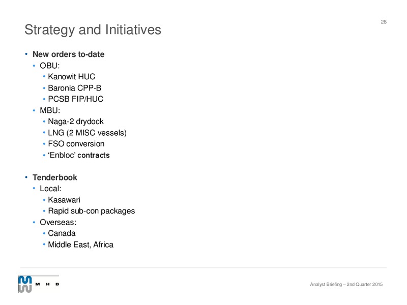 Q2 2015 Financial Results and Update – Mhb Offshore Solutions – slide 27