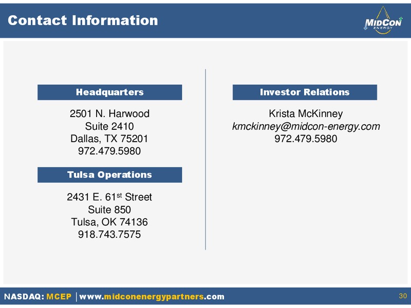 INVESTOR PRESENTATION – Mid-Con Energy Partners Lp – slide 29