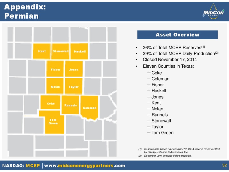 INVESTOR PRESENTATION – Mid-Con Energy Partners Lp – slide 31