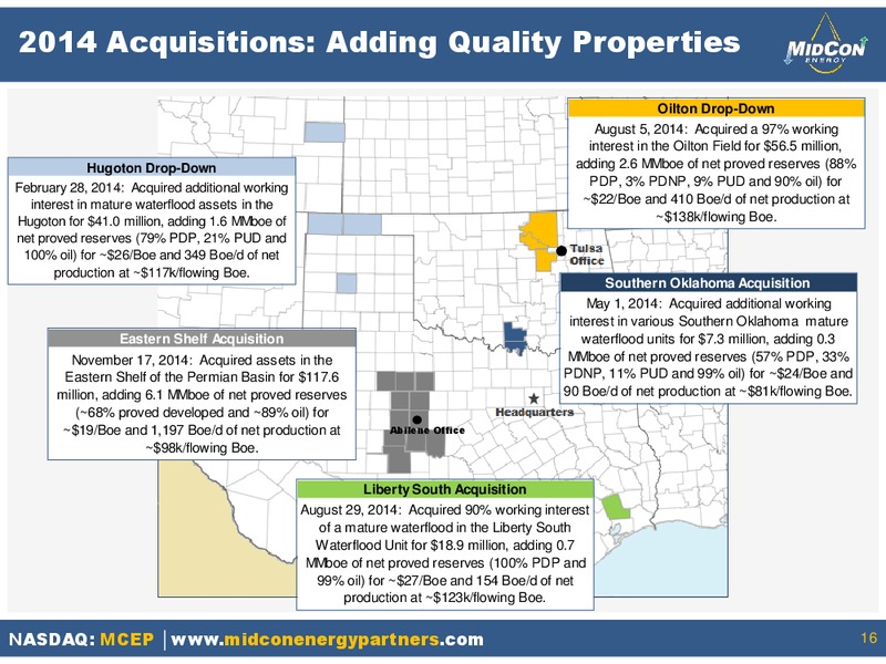 June 2015 Investor Presentation – Mid-Con Energy Partners Lp – slide 15