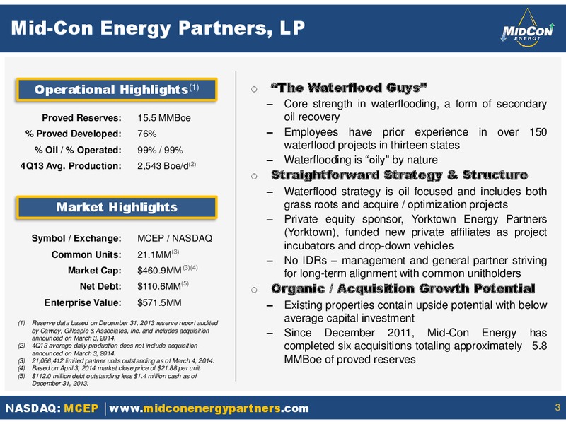 OGIS NEW YORK – Mid-Con Energy Partners Lp – slide 2