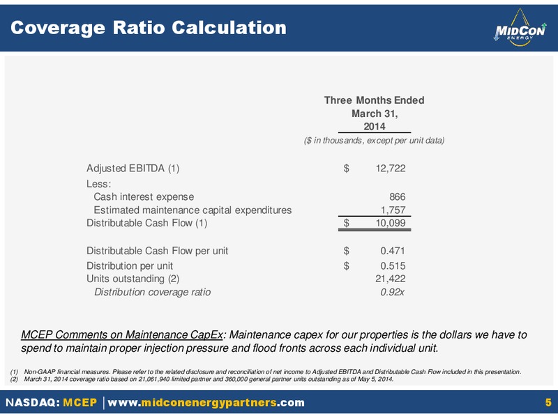 Q1 2014 EARNINGS CALL – Mid-Con Energy Partners Lp – slide 4