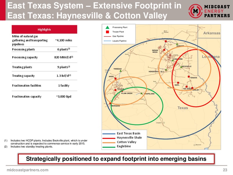 May 2015 Investor Presentation – Midcoast Energy Partners, L.P. – slide 23