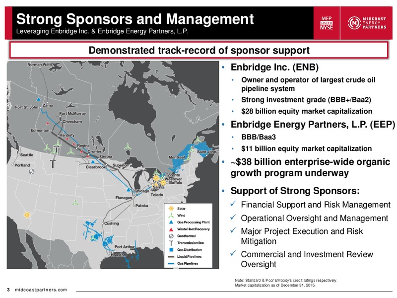 January 2016 Investor Presentation – Midcoast Energy Partners, L.P. – slide 3