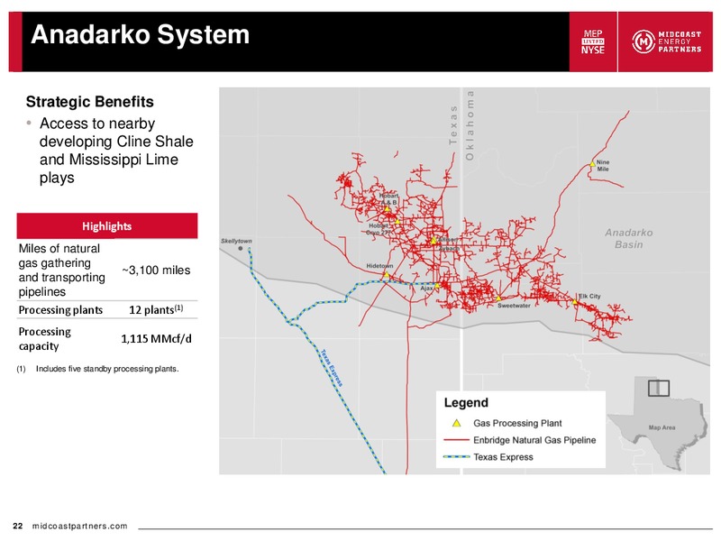 January 2016 Investor Presentation – Midcoast Energy Partners, L.P. – slide 22