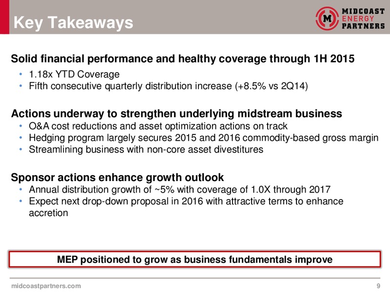 Q@ 2015 Earnings Presentation – Midcoast Energy Partners, L.P. – slide 8