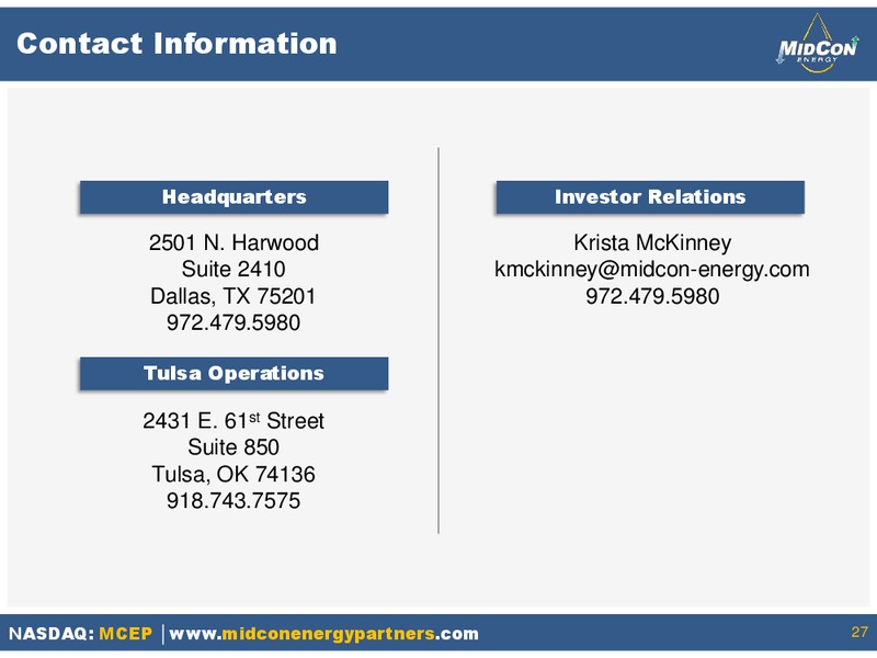 Investor Presentation – Midcoast Energy Partners, L.P. – slide 26