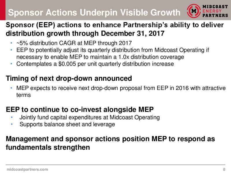August 2015 Investor Presentation – Midcoast Energy Partners, L.P. – slide 8