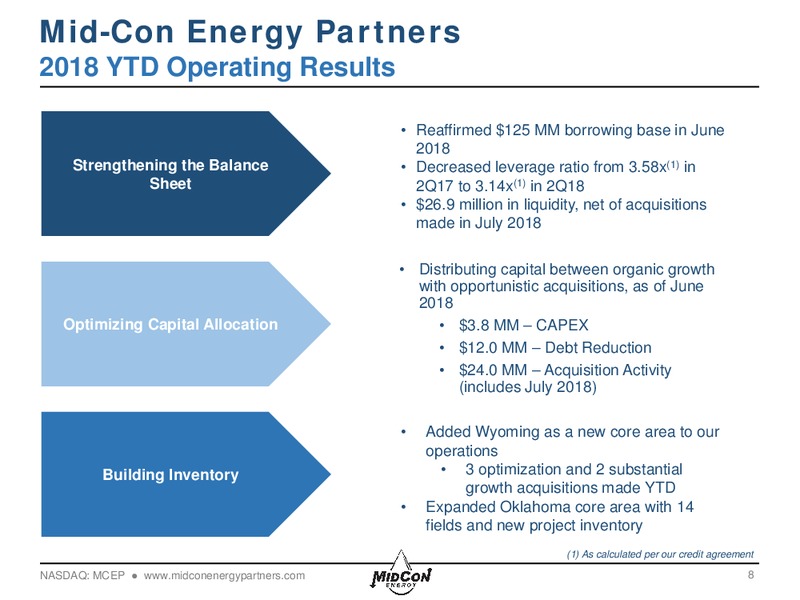 August 2018 Enercom Conference – Midcon Energy – slide 7