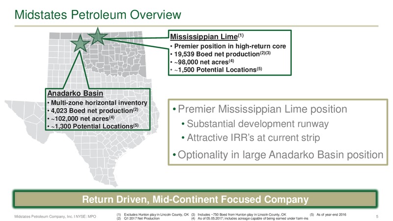 May 2017 Investor Presentation – Midstates Petroleum – slide 3