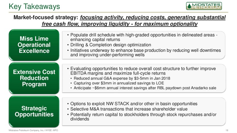 1Q 2018 Earnings Presentation – Midstates Petroleum – slide 16